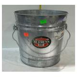 Galvanized 6 gallon garbage pail with wire bail