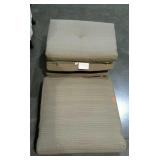 Set of four patio chair cushions, three backs a