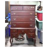 Queen Anne footed highboy, mahogany with brass