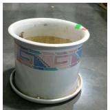 14" planter with drip pan and South Western design