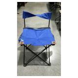 Blue camp chair with bag.