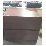 Two drawer wooden filing cabinet, measures 32