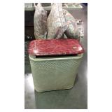 Hamper with throw pillows and blanket hamper has