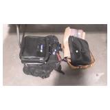 Group lot of bags and basket