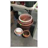 Group lot of various size planters