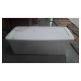 Long sterlite storage tote with lid, seller code