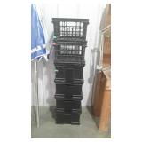 Stack of plastic bins