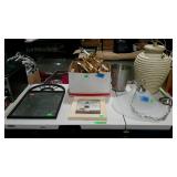 Home decor lot - lamp, swag light, chandeliers,