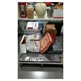 Skid Lot, vases, Christmas decor, typewriter,