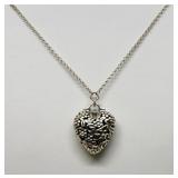 Sterling Silver Heart Shaped Necklace with Long