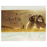 Set of Three 24K Yellow Gold Foil Santa Claus