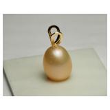14KT Yellow Fresh Water Pink Pearl Pendant