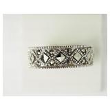 Sterling Silver Marasite Ring, size 7 3/4