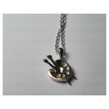 Sterling Silver Rhodium Plated artist Paint plate