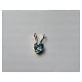 14KT Yellow Gold Genuine Blue Topaz (0.12gm)