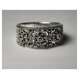 Sterling Silver Marcasite Ring size 7