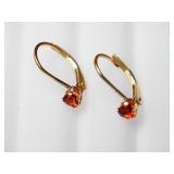 Sterling Silver Garnet Heart Shaped Earring