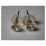 14KT Yellow Gold Cubic Zirconia stud Earrings