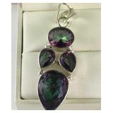 Sterling Silver Mystetic Topaz Pendant (9.2g )