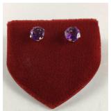 10kt Yellow Gold Amethyst (3ct) Earrings