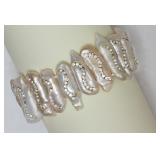 Freshwater Pearl & Cubic Zirconia Bracelet