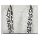 Sterling Silver  Cubic Zirconia  Earrings