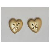 10kt Yellow Gold Heart Shaped Earrings