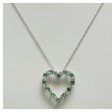 Sterling Silver Simulated Emerald Pendant