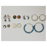 Sterling Silver7 Pairs of  Assorted Earrings