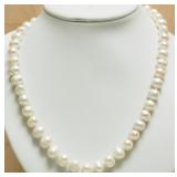 Sterling Silver Natural Freshwater Pearl Necklace