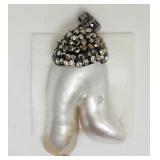 Sterling Silver Freshwater Pearl & Crystal