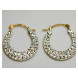 10KT Gold Studded Crescent Earrings