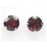 14KT Gold Garnet Stud Earrings