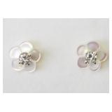 14Kt Gold Diamond Mother of Pearl Flower Jacket