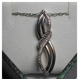 Sterling Silver Natural  Diamond Infinity Sign