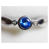 10KT White Gold Natural Diamond and Tanzanite