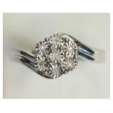 Sterling Silver Natural Diamond 0.03ct 7 Seed of