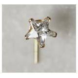 14KT Yellow Gold Cubic Zirconia Star Nose Ring