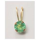 10KT Yellow Emerald Pendant