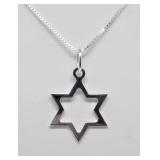 Sterling Silver Star of David Pendant Necklace