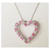 Sterling Silver Created Pink Sapphire (September