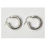 Sterling Silver Hoop Earrings (app 3.25g)