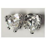 14KT White Gold Cubic Zirconia Heart Shaped