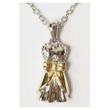 Sterling Silver Rhodium Plated Diamond Dress