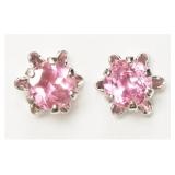 14KT White Gold Pink Tourmaline Earrings