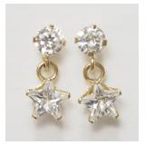 14KT Yellow Gold Cubic Zirconia Star Shaped