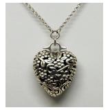 Sterling Silver Heart Shaped Necklace with Long