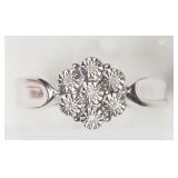 Sterling Silver 7 Diamond Ring size 7