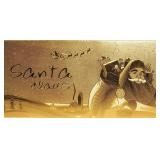 Set of Five 24K Yellow Gold Foil Santa Claus
