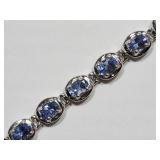 Sterling Silver Tanzanite Ladies Claw Set Fancy